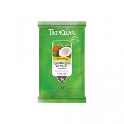 TropiClean Hypoallergenic Cleaning Pet Wipes, 20ct 1
